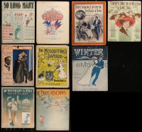 7z0424 LOT OF 9 1910S-20S 11X14 SHEET MUSIC 1910s-1920s a variety of songs with great cover art!