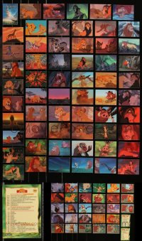 7z0208 LOT OF 90 LION KING TRADING CARDS 1994 cool scenes from the movie!