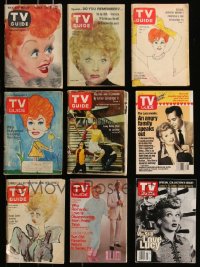 7z0463 LOT OF 9 TV GUIDE MAGAZINES WITH LUCILLE BALL COVERS 1950s-2000s great images & articles!