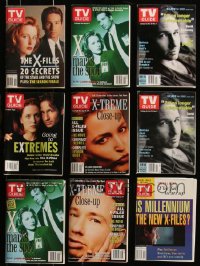 7z0461 LOT OF 9 TV GUIDE MAGAZINES WITH X-FILES COVERS 1990s David Duchovny & Gillian Anderson!