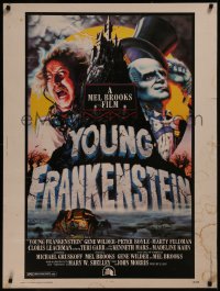 8a0158 YOUNG FRANKENSTEIN 30x40 1974 Mel Brooks, Alvin art of Gene Wilder, Peter Boyle & Feldman!