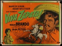 8a0721 VIVA ZAPATA British quad 1952 Marlon Brando, sexy Jean Peters, John Steinbeck, ultra rare!