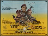 8a0724 WILD GEESE British quad 1978 Goozee art of Richard Burton, Roger Moore & Richard Harris!