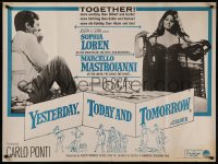 8a0727 YESTERDAY, TODAY & TOMORROW British quad 1964 Sophia Loren, Marcello Mastroianni, De Sica!