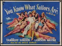 8a0728 YOU KNOW WHAT SAILORS ARE British quad 1954 sexy English harem girls, Eric W. Pulford art!