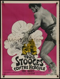 8a0601 THREE STOOGES MEET HERCULES French 24x32 1961 Moe, Larry Fine & Joe DeRita w/Samson Burke!