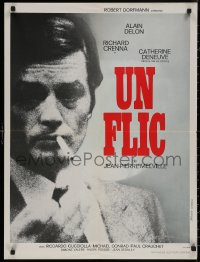 8a0603 UN FLIC French 24x32 1972 Jean-Pierre Melville's Un Flic, smoking Alain Delon close-up!