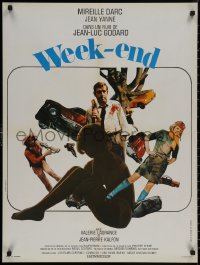 8a0604 WEEK END French 24x32 1967 Jean-Luc Godard, cool different design by Jouineau Bourduge!