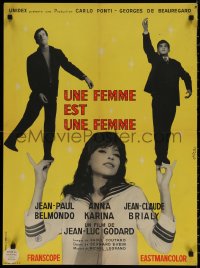 8a0606 WOMAN IS A WOMAN French 23x30 1961 Jean-Luc Godard's Une femme est une femme, Belmondo!