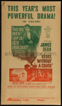 8a0090 REBEL WITHOUT A CAUSE herald 1955 Nicholas Ray, James Dean was a bad boy from a good family!