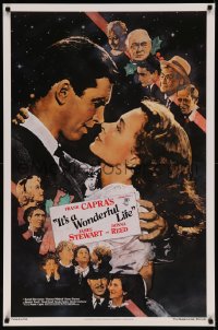 8a0934 IT'S A WONDERFUL LIFE Kilian 1sh R1990 James Stewart, Donna Reed, Lionel Barrymore, Dudash art!