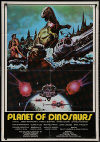 8a0340 PLANET OF DINOSAURS Lebanese 1978 X-Wings & Millennium Falcon art from Star Wars by Aller!