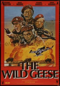 8a0348 WILD GEESE Lebanese 1978 cool Daniel Goozee art of Richard Burton, Roger Moore & Richard Harris!