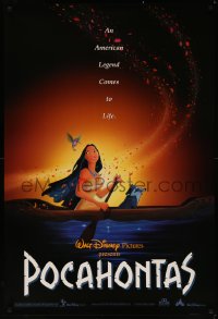 8a1047 POCAHONTAS DS 1sh 1995 Walt Disney, art of famous Native American Indian in canoe w/raccoon!