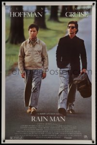 8a1054 RAIN MAN 1sh 1988 Tom Cruise & autistic Dustin Hoffman, directed by Barry Levinson!