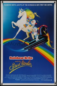 8a1055 RAINBOW BRITE & THE STAR STEALER advance 1sh 1985 cute Rich artwork from kid's animation!