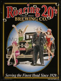 8a0114 ROARING 20'S BREWING CO. 18x24 advertising poster 2000s artwork of flappers and a gangster!