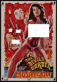 8a0384 DEVIL'S GARDEN Thai poster 1970 great sexy naked art, bizarre rituals of forbidden ecstasy!!