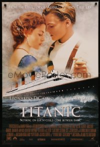 8a1151 TITANIC style B revised int'l DS 1sh 1997 Leonardo DiCaprio & Winslet, James Cameron!