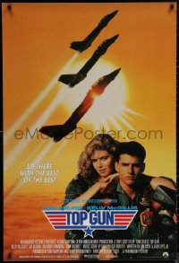 8a1155 TOP GUN int'l 1sh 1986 different image of Tom Cruise & Kelly McGillis, Navy fighter jets!