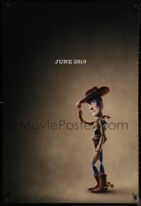 8a1162 TOY STORY 4 teaser DS 1sh 2019 Walt Disney, Pixar, Hanks voices Woody who is tipping his hat!