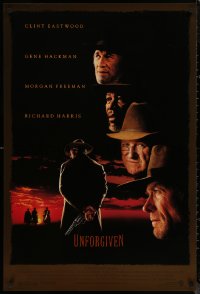 8a1167 UNFORGIVEN 1sh 1992 Clint Eastwood, Gene Hackman, Richard Harris, Morgan Freeman!