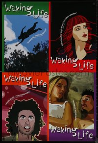 8a1176 WAKING LIFE teaser 1sh 2001 Richard Linklater, Ethan Hawke, cool animation technique!