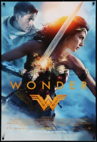 8a1186 WONDER WOMAN advance DS 1sh 2017 sexiest Gal Gadot in title role/Diana Prince, Chris Pine