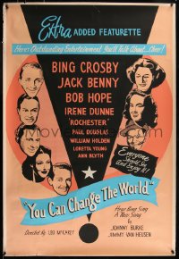 8a1197 YOU CAN CHANGE THE WORLD 1sh 1951 Bing Crosby, Jack Benny, Bob Hope, Rochester & more!