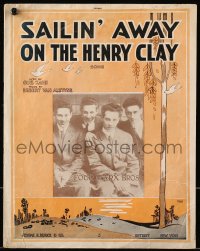 8d0170 MARX BROTHERS sheet music 1917 Groucho, Harpo, Chico & Gummo, Sailin' Away on the Henry Clay