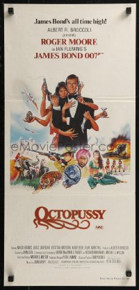 8f0354 OCTOPUSSY Aust daybill 1983 art of Maud Adams & Roger Moore as James Bond by Daniel Goozee!