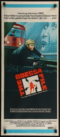 8f0355 ODESSA FILE Aust daybill 1974 great art of Jon Voight laying on subway train tracks!