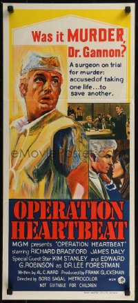 8f0360 OPERATION HEARTBEAT Aust daybill 1971 surgeon on trial accused of taking a life to save one!