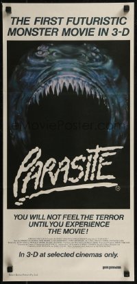 8f0363 PARASITE Aust daybill 1982 Demi Moore, the first futuristic monster movie in 3-D!