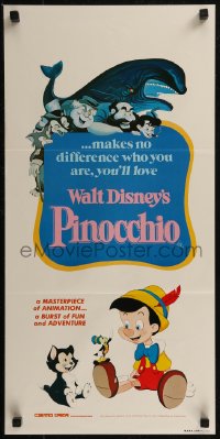 8f0368 PINOCCHIO Aust daybill R1982 Disney classic cartoon about a wooden boy who wants to be real!