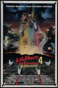 8f0932 NIGHTMARE ON ELM STREET 4 1sh 1988 art of Englund as Freddy Krueger by Matthew Peak!