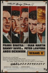 8f0938 OCEAN'S 11 1sh 1960 Frank Sinatra, Dean Martin, Davis Jr., Dickinson, Lawford, Rat Pack!