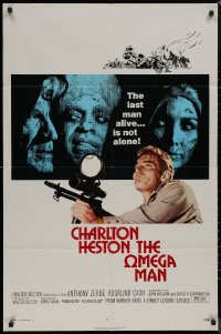 8f0943 OMEGA MAN 1sh 1971 Charlton Heston is the last man alive & he's not alone, I Am Legend!