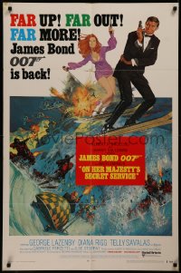 8f0944 ON HER MAJESTY'S SECRET SERVICE style B int'l 1sh 1969 Lazenby's only Bond, McGinnis/McCarthy!