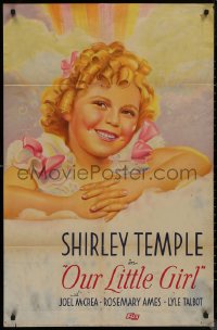 8f0949 OUR LITTLE GIRL 26x40 1sh 1935 wonderful art of cute smiling Shirley Temple, ultra rare!