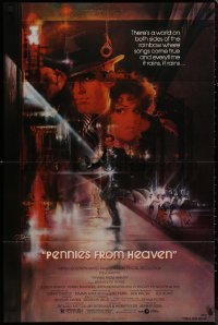 8f0956 PENNIES FROM HEAVEN 1sh 1981 great Bob Peak art of Steve Martin & sexy Bernadette Peters!