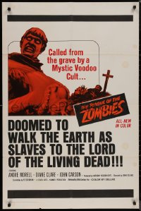 8f0963 PLAGUE OF THE ZOMBIES 1sh 1966 Hammer horror, great undead monster image!