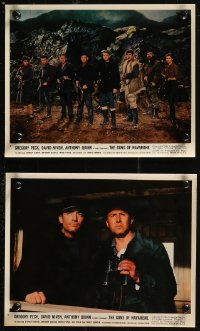 8g0506 GUNS OF NAVARONE 2 color 8x10 stills 1961 Gregory Peck, Anthony Quinn, top cast, World War II!