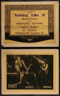 8g1227 NOTHING LIKE IT 2 LCs 1921 great images of Dorothy Devore, Eddie Barry, ultra rare!