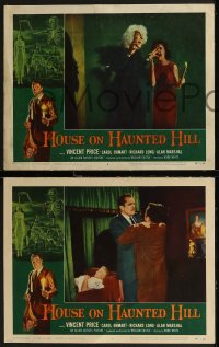 8g1076 HOUSE ON HAUNTED HILL 3 LCs 1959 William Castle, Vincent Price, classic horror images!