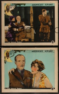 8g1008 MIDNIGHT LOVERS 4 LCs 1926 WWI flyer Lewis Stone's wife Anna Q. Nilsson strays but returns!