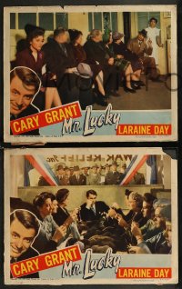 8g1091 MR. LUCKY 3 LCs 1943 great images of gambler Cary Grant & pretty Laraine Day!