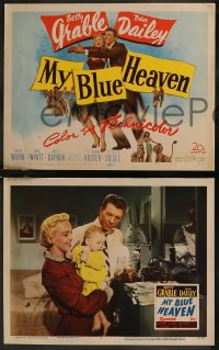 8g0735 MY BLUE HEAVEN 8 LCs 1950 Betty Grable in fur, Dan Dailey, Mitzi Gaynor in her 1st real role!