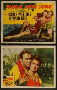 8g0746 PAGAN LOVE SONG 8 LCs 1950 Esther Williams, Howard Keel, tropical island girl Rita Moreno!