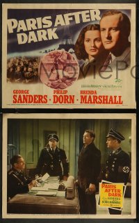 8g0750 PARIS AFTER DARK 8 LCs 1943 images of George Sanders & pretty Brenda Marshall in WWII France!